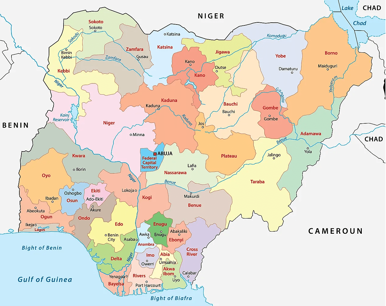 State and capital, Nigeria - Soluap