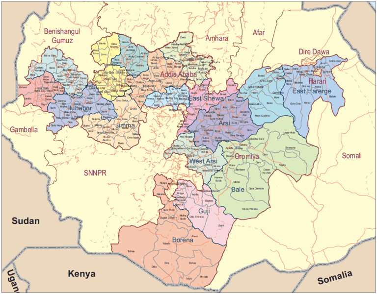 List Of Oromia Zones And Weredas Towns · Soluap 2013