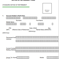 Notice of Retirement Form 1