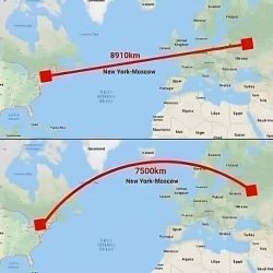 Reasons why airplane routes are curved instead of straight