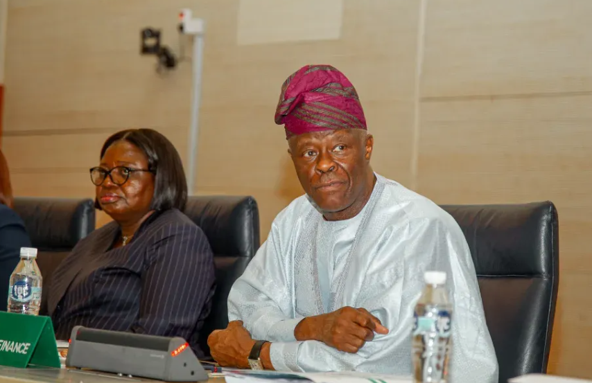 Federation Account Allocation Committee (FAAC) meeting. Mrs Oluwatoyin Sakirat (Accountant General of the Federation) and Wale Edun (Honourable Minister of Finance and Coordinating Minister of the Economy)
