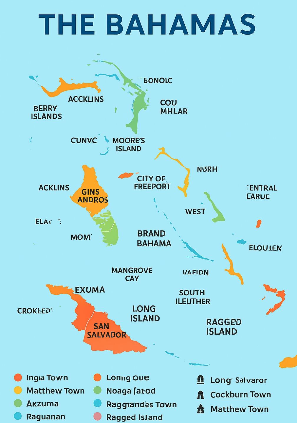 Bahamas 32 Local Government Districts: Breakdown by Island Group