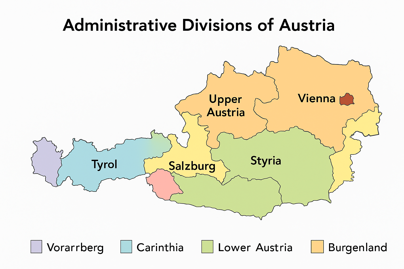 Austria States, Districts, Municipalities, Cities